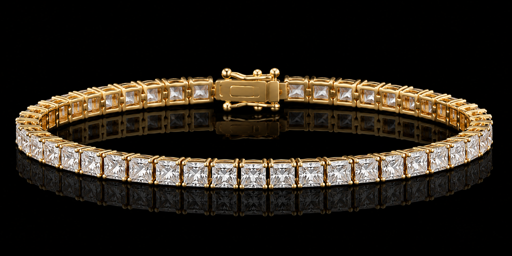 7 Ct. TW Princess Cut Bracelet in 14K Gold