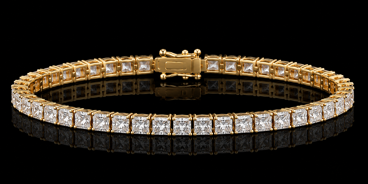 7 Ct. TW Princess Cut Bracelet in 14K Gold