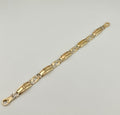 Pure 14 K Two Tone Men's Fancy bracelet 8.25" Length