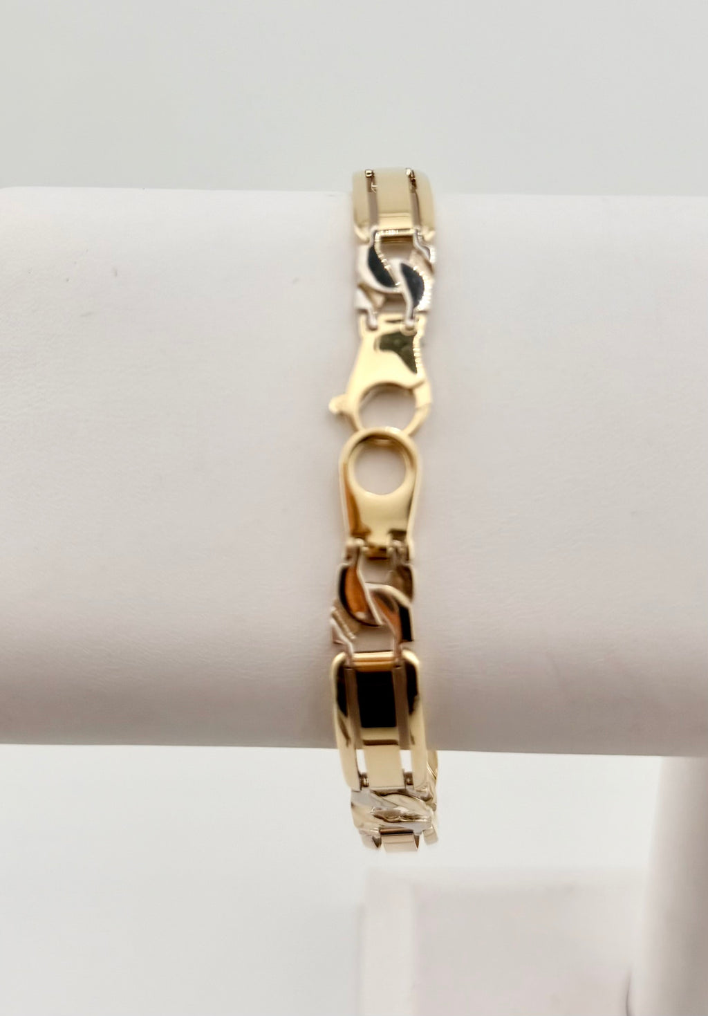 Pure 14 K Two Tone Men's Fancy bracelet 8.25" Length
