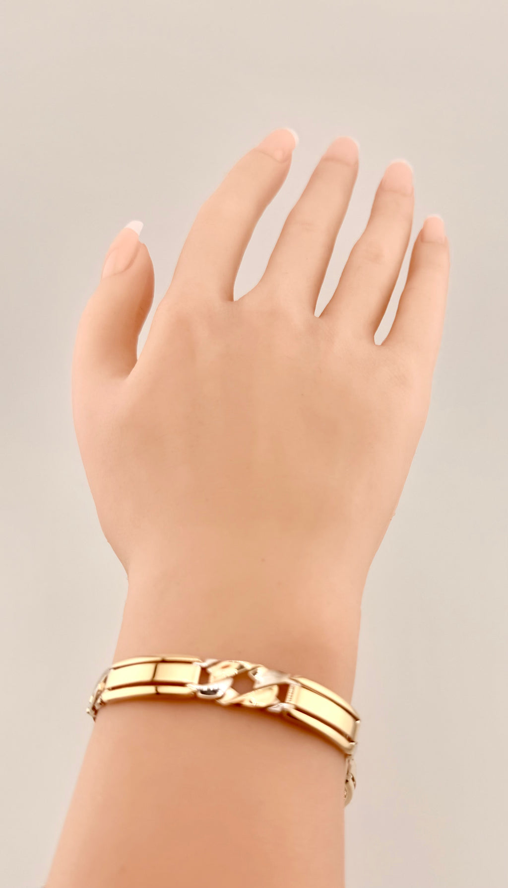 Pure 14 K Two Tone Men's Fancy bracelet 8.25" Length